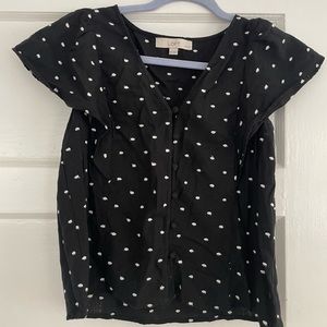 LOFT polka dot linen top